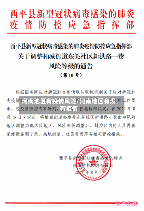 河南地区有疫情风险/河南地区有没有疫情