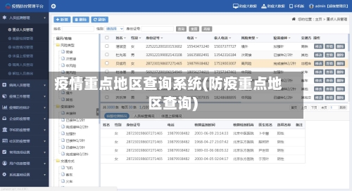疫情重点地区查询系统(防疫重点地区查询)
