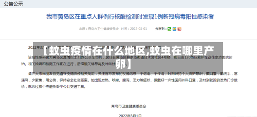 【蚊虫疫情在什么地区,蚊虫在哪里产卵】