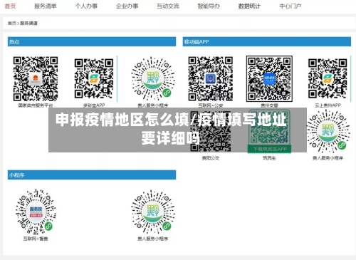 申报疫情地区怎么填/疫情填写地址要详细吗