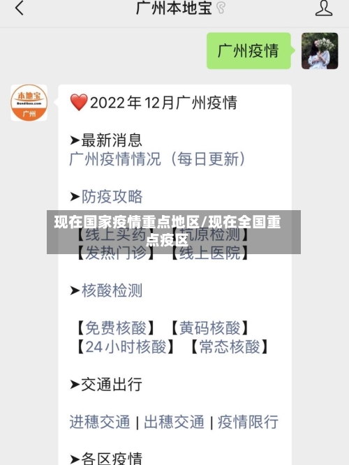 现在国家疫情重点地区/现在全国重点疫区