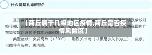 【商丘属于几级地区疫情,商丘是否疫情风险区】-第2张图片